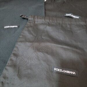 Dolce & Gabbana Dust Bag Set of 3 Black Logo Felt & Cotton Bags